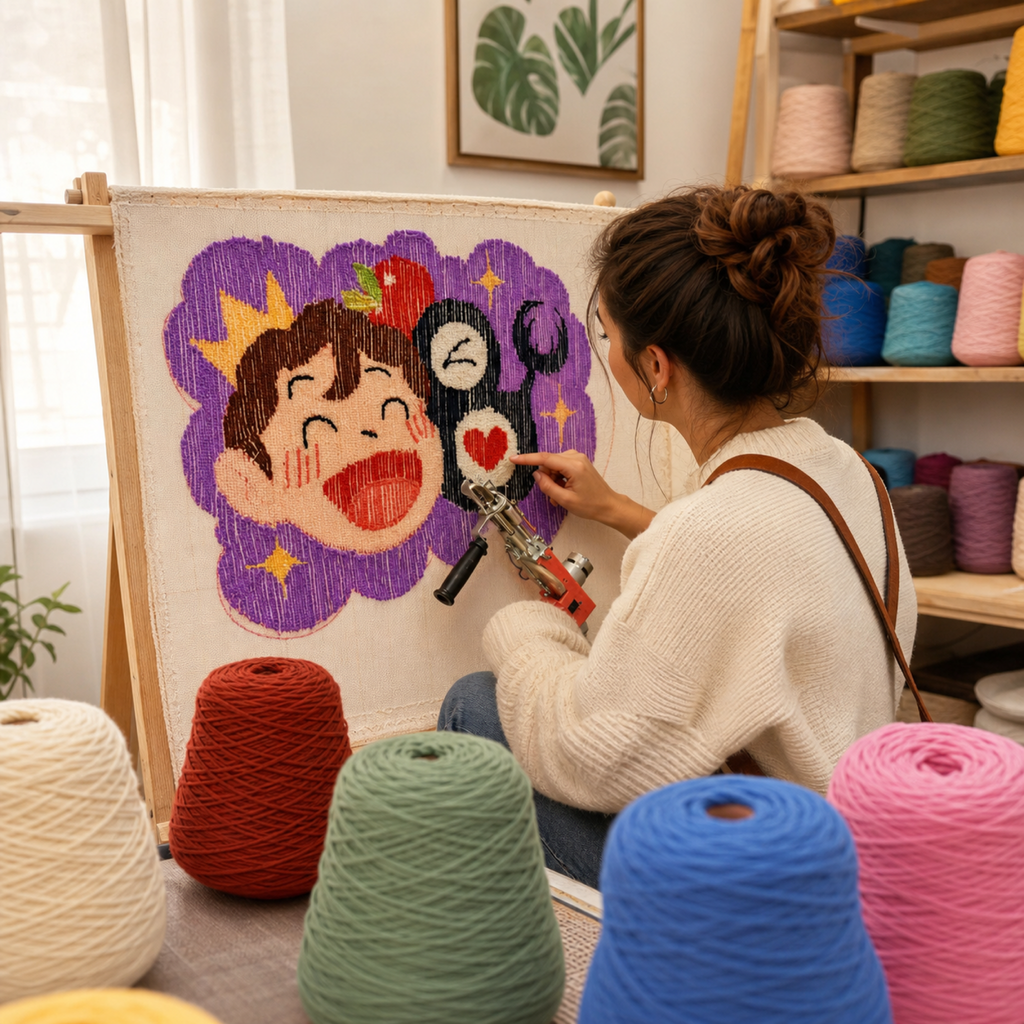 Fil acrylique en cône pour tufting — image 2