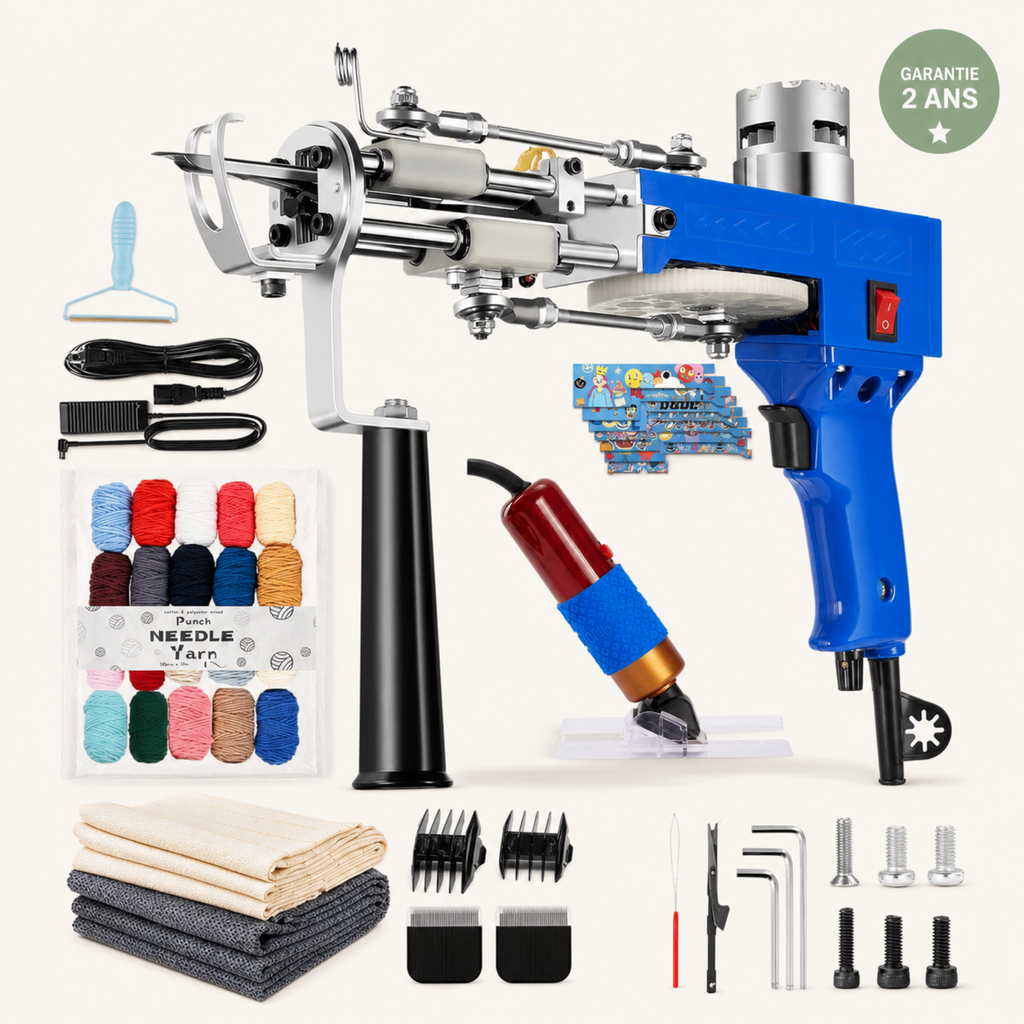 Kit tufting complet 2-en-1 — gun, tondeuse et toile — image 1